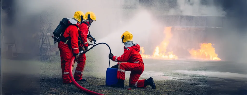 House on fire in san diego with Firefighters Battling Blaze with Water and Extinguishers. Firefighters in Action, Extinguishing Fire , house fire