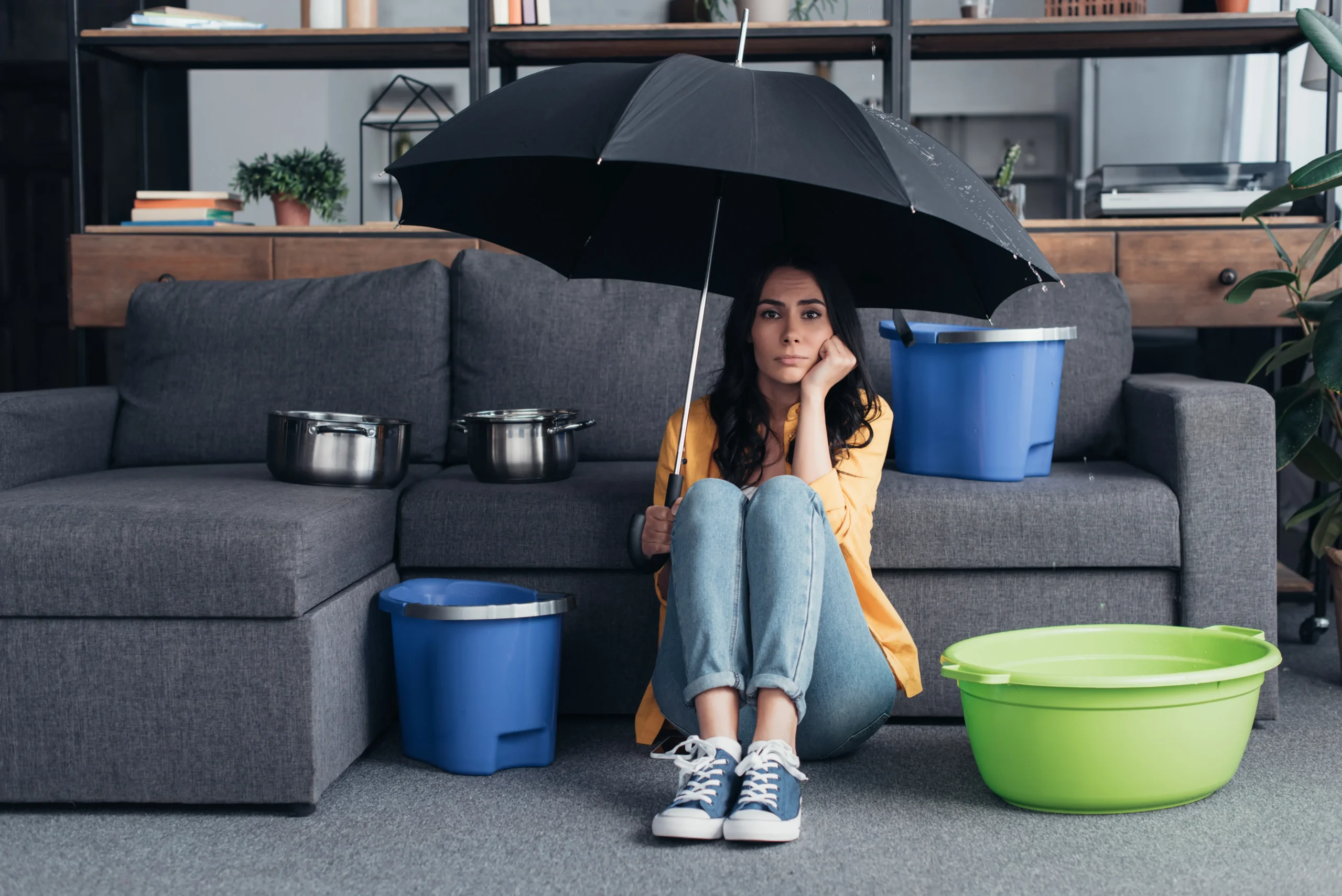 roof leak causing water damage , water damage cause