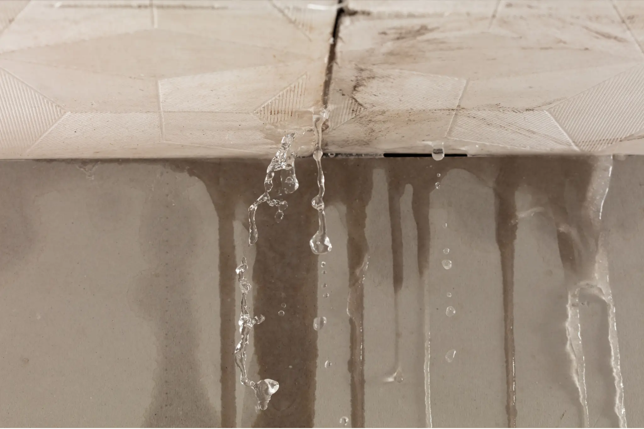 water is leaking from the ceiling